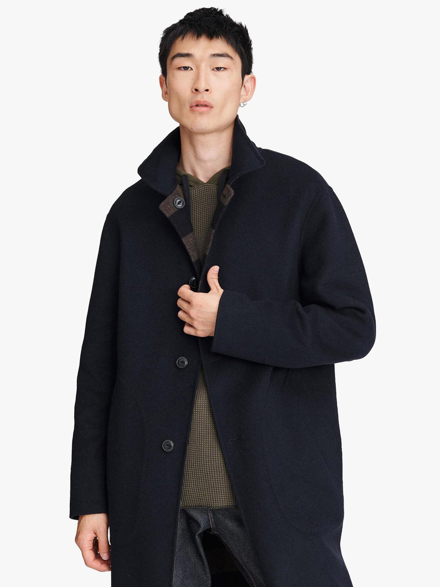 Reversible Wool Blend Coat