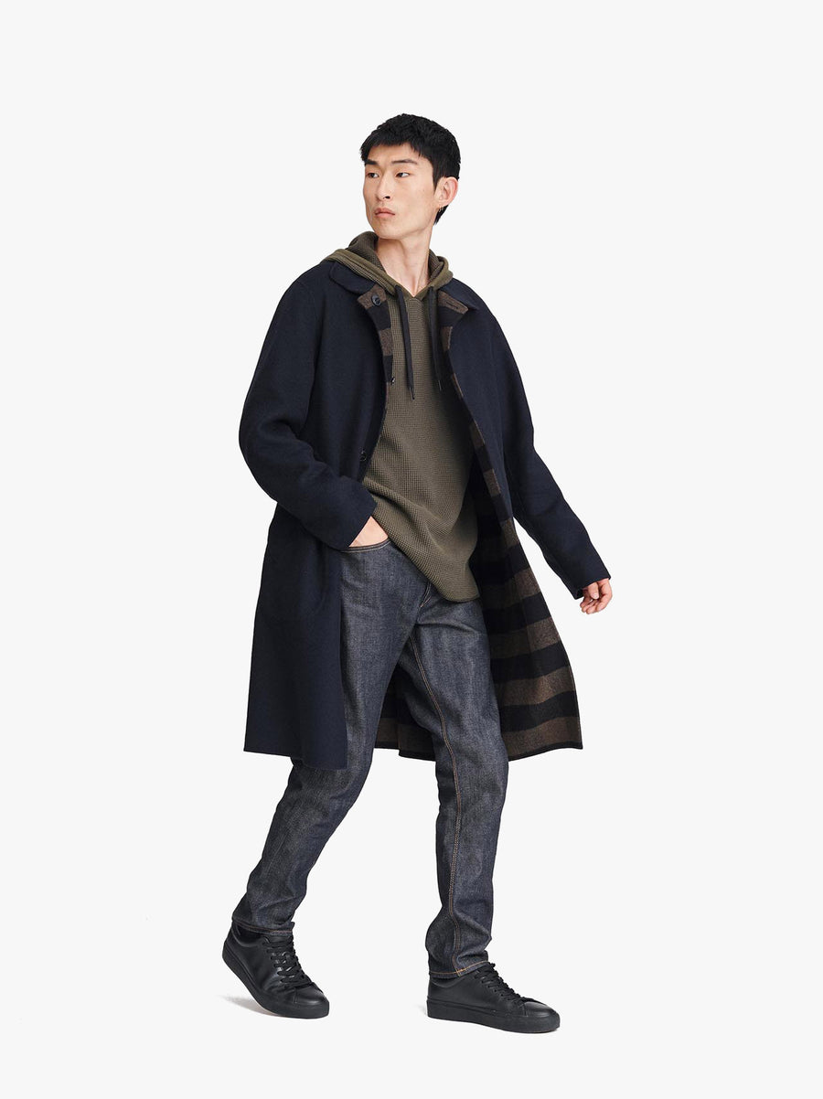 Reversible Wool Blend Coat